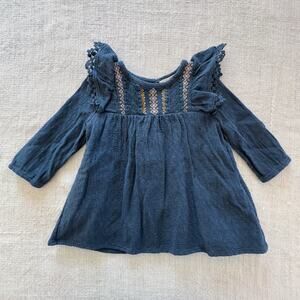 Louise Misha Blue Embroidered Dress GUC 18mo